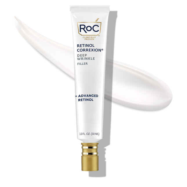RoC Retinol Correxion Wrinkle Filler for Deep Wrinkles with Hyaluronic Acid & Retinol, Skin Care for Women and Men, 1 Fl