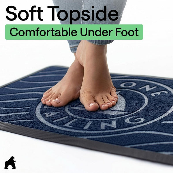 GORILLA GRIP 100% Waterproof All-Season WeatherMAX Doormat US Designed Natural Rubber, Stain and Fade Resistant, Low Profile Indoor Outdoor Door