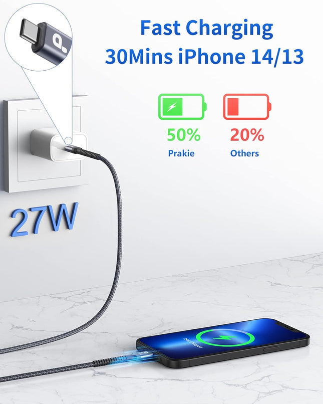 USB C to Lightning Cable 6FT 2Pack, Iphone Charger Fast Charging, USBC Iphone Charger, Type C Iphone Charging Cord [Appl