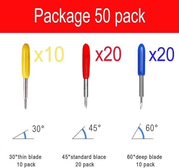 50PCS Replacement Blades Compatible with Explore Air2/Air 3/Maker/Maker 3/4 | ArtCute 3rd Party Accessory Replacement Cutting Blades, 10Pcs Fine