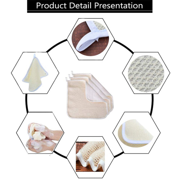 6 Pack Exfoliating Face Body Wash Cloth Towel, Soft-Weave Scrub Towel Beauty Skin Home Massage Bath Cloth for Skin Care, Shower Scrubber
