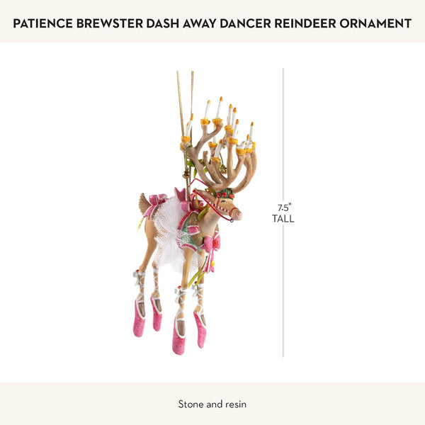 MACKENZIE-CHILDS Patience Brewster Dash Away Christmas Ornament, Indoor Christmas Tree Decoration for Holiday Decor Arrangement, Dancer Dancer