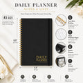 Daily Planner Undated - Simplified To Do List Notebook with Hourly Schedules, Spiral Appointment Organizer, 5.5" x 8.5", Easily Manage Your Tasks