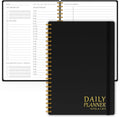 Daily Planner Undated - Simplified To Do List Notebook with Hourly Schedules, Spiral Appointment Organizer, 5.5" x 8.5", Easily Manage Your Tasks
