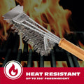 BBQ-AID All Angles BBQ Grill Brush for Outdoor Grill Ã¢ÂÂ Cleans All Angles, Large Wooden Handle, and Stainless Steel Bristles - BBQ Brush for Grill