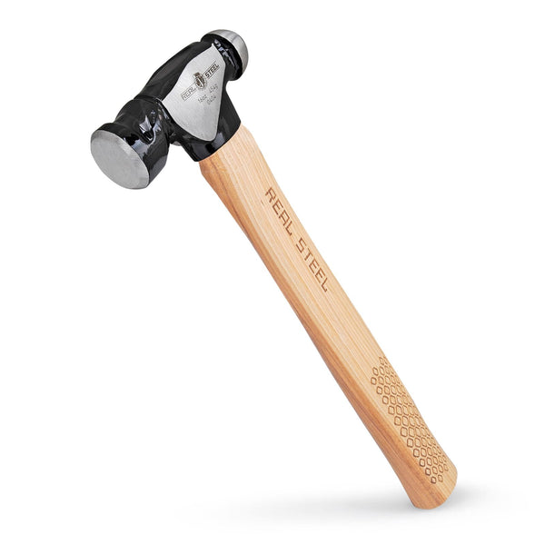 REAL STEEL Ball Peen Hammer with Genuine Hickory Wood Handle 16Oz/1 LB Forged Steel Head Ball Pein Hammer 0404 16 oz