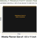Weekly Productivity Dashboard - 8.5" x 11" Dashboard Desk Notepad Has 6 Focus Areas to List Tasks for Goals, Projects, Clients, Academic or