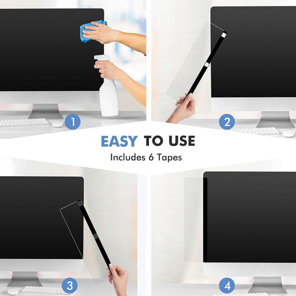 DOLLAR BOSS Monitor Memo Boards for Computers 2 Pcs Office Desk Accessories 11" X 3.1" Transparent Acrylic Monitor Side Panel Multifunction