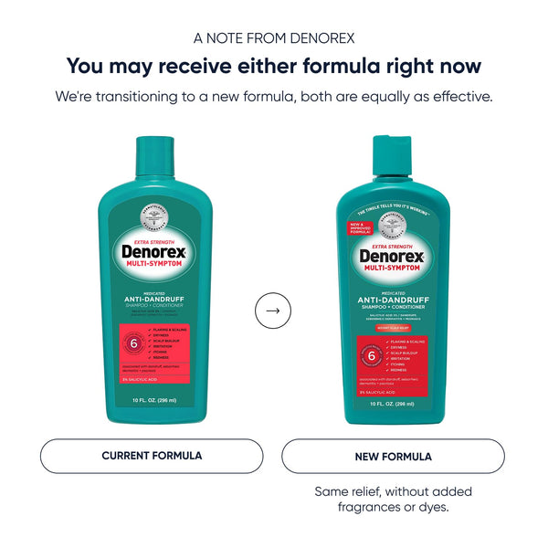 Denorex Extra Strength Dandruff Shampoo and Conditioner, 10 Oz | 3% Salicylic Acid | Relieves 6 Symptoms Caused by Dandruff, Seborrheic Dermatitis