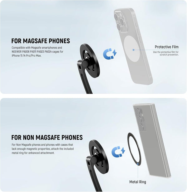 NEEWER Magnetic Neck Holder for Action Camera & Phone, GP16 GP-16(Black)