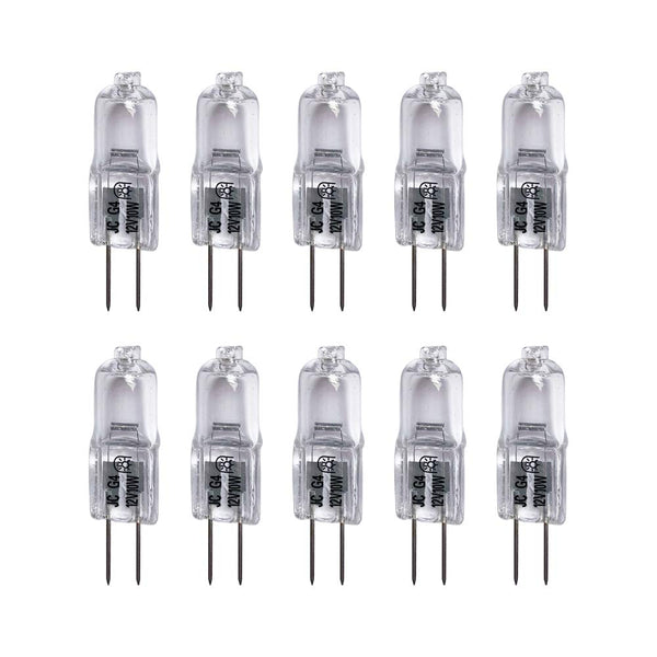 VSTAR 12V 10W T3 G4 Bi-Pin Base Bulb,Chandelier,Landscape,Desk lamp,10 Pack | Span life 2000 hours,G4 Bi-Pin base (4mm pin spacing),Smooth dimming