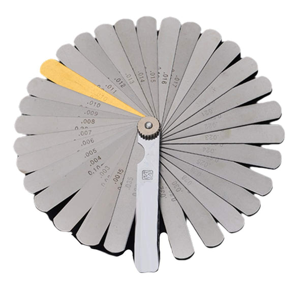 Edward Tools Harden 32 Piece Feeler Gauge Set - Metric/Inch - (0.04-0.88 mm) - Thickness Gauge Measuring Tool for Spark Plug, Guitar, 3 D Printing