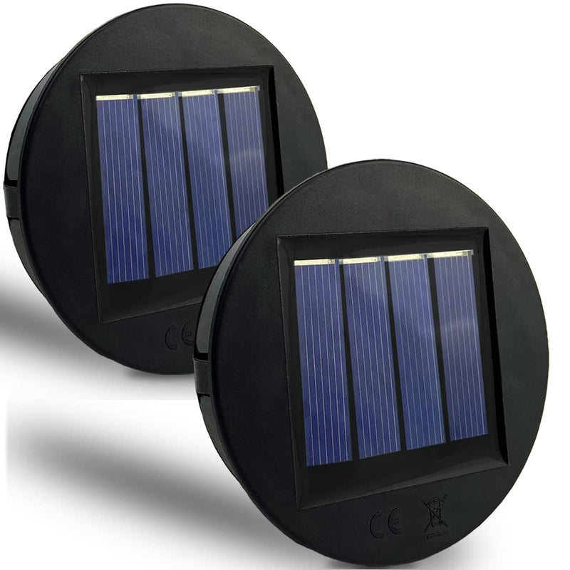 Replacement Solar Light Parts, 2 Pack Solar Lights Replacement Top, 8 lumens Solar Light Inserts for Lanterns, Waterproof Battery Box Top DIY