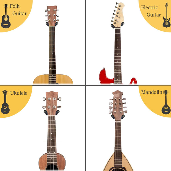 Onmiwod Guitar Wall Mount, Black Walnut Wood Guitar Hanger, U-Shaped Guitar Wall Hanger Mount, Guitar Holder Hook Stand Wall for Acoustic,