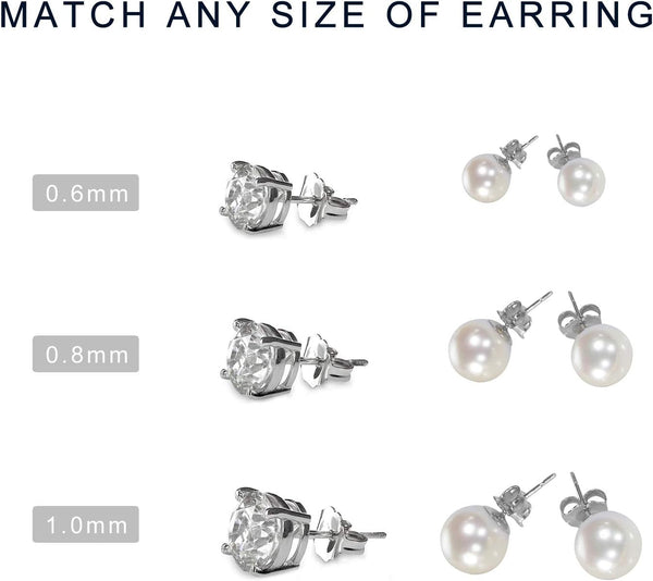30pcs/15 Pairs Hypoallergenic Earring Backs Replacement,Plated Silver Secure Ear Lockings for Stud Earrings, Ear Nut for Posts 6x4.5mm
