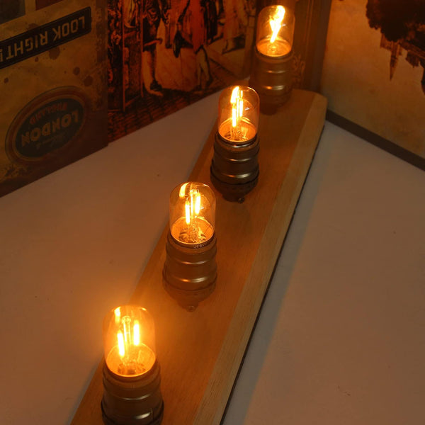 E26 LED Amber Night Light Bulbs 1W, T28 Mini Edison Tube Lamp 2200K Warm, 10W Incandescnet Equivalent,Non-Dimmable Replacement Decorative Bulb