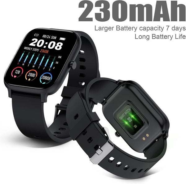 Smart Watch for Men Women Compatible with iPhone Samsung Android Phone 1.83 inch Full Touch Screen IP68 Waterproof Bluetooh Fitness Tracker Heart