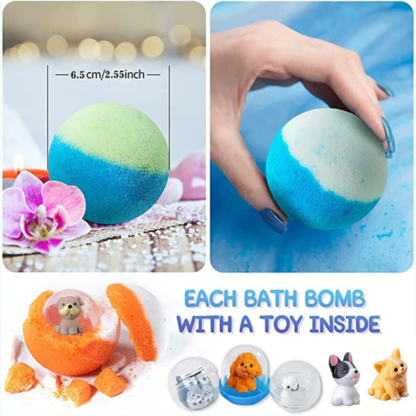 Bath Bombs for Kids with Surprise inside for Girls Boys Toddlers, 20 Pack Organic Kids Bath Bombs with Puppy Dolls Inside, Kids Safe Handmade