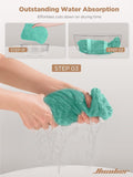 Hicober Microfiber Hair Towel Wrap for Women, Green Purple Grey, 3-Pack Purple,green,grey Large