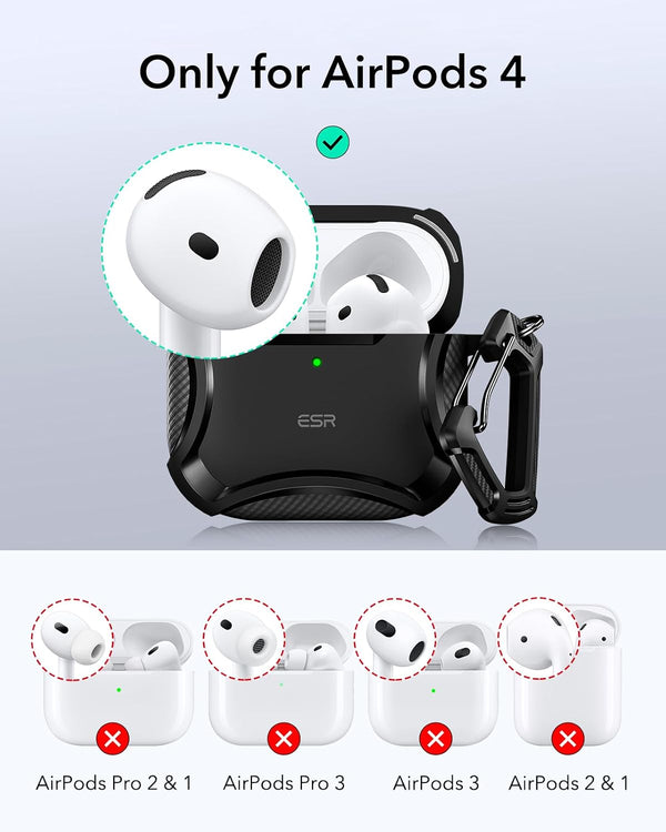 ESR for AirPods 4 Case, Compatible with AirPods 4th Generation Case (2024), Compatible with MagSafe, Powerful Drop Protection, Magnetic Lid, Cyber