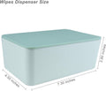 Diaper Wipes Dispenser, Tissue Storage Box Case, Wet Wipe Dispenser Holder with Lid for Home, Office, Cars (Green) Green Lid, White Box