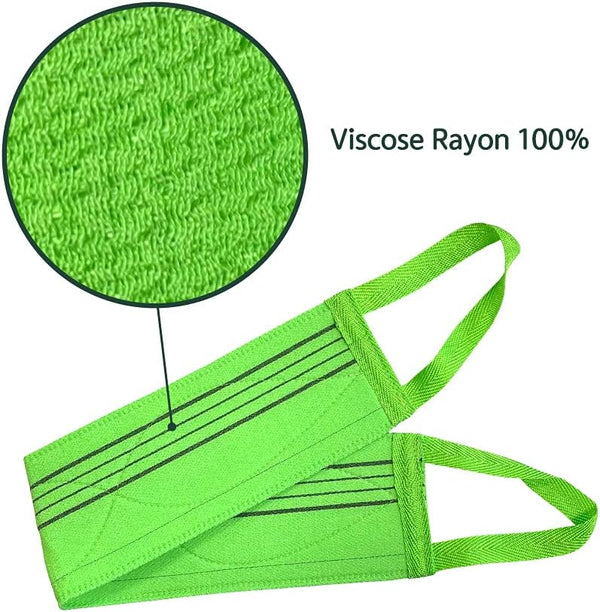 X (3 Pcs) Long Exfoliating Back Washcloth Bath Wash Towel Korean Italy Towel