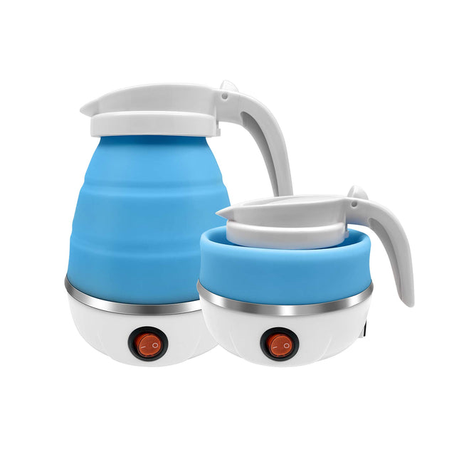 0.6L Small Travel Foldable Electric Kettle Collapsible Coffee Tea Kettle | Automatic Shut-Off,Portable Foldable,Easy Storage Blue
