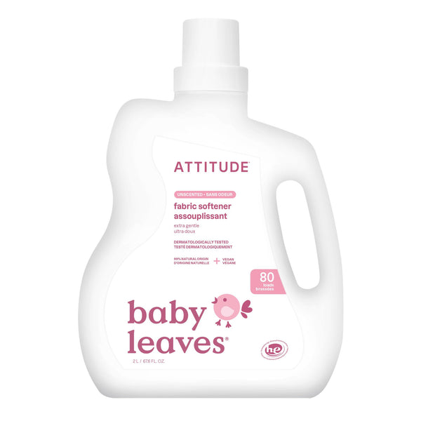 ATTITUDE Baby Fabric Softener, Plant and Mineral-Based Ingredients, HE Compatible, Vegan and Cruelty-Free Laundry and Household Products,