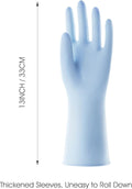 COOLJOB 2 Pairs Thickened Rubber Gloves with Cotton Lining & Non-Slip Grip, Colorful Household Long Lasting Dishwashing Gloves for Kitchen &