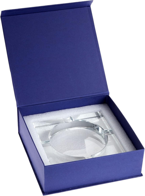 Juvale Crystal Glass Ashtray - 7 x 7 x 1.5 in, Clear Classic Square - Indoor Ashtray for Smokers, Decorative Smoke Tray with 4 Cigar Rests 7x7x1.5