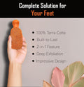 QUBA LINEN Pumice Stone for Feet – 2-Sided Terra Cotta Foot Scrubber, Natural Callus Remover for Dry Skin & Rough Heels, Cracked Heels – Pedicure