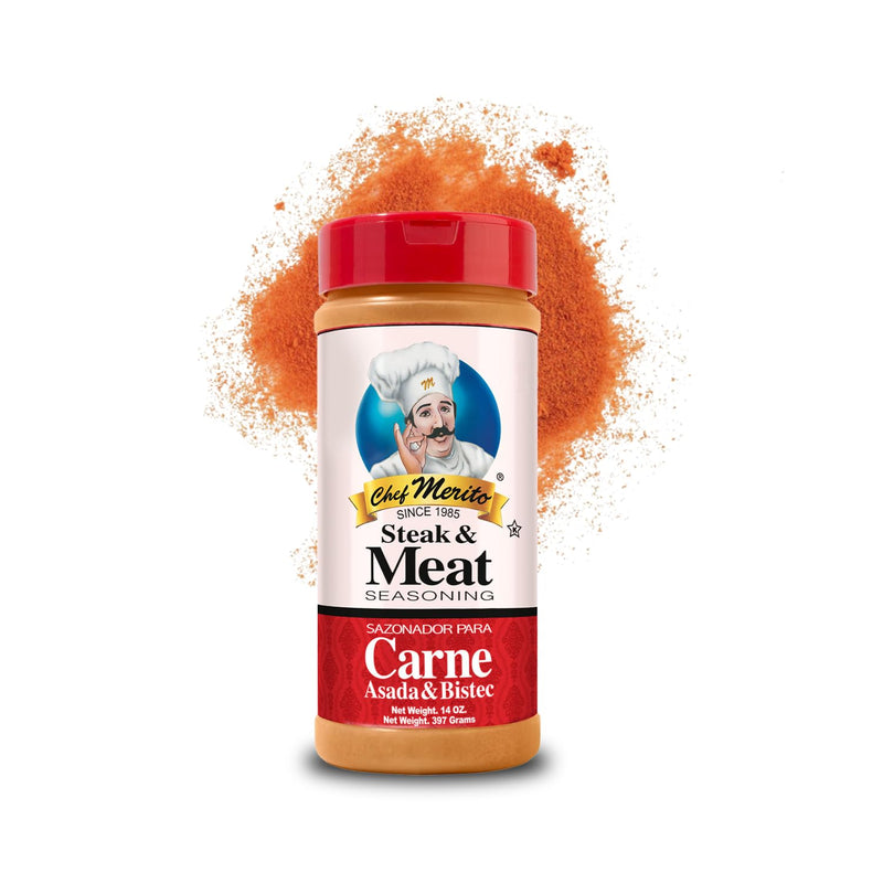 Chef Merito Carne Asada Meat Seasoning, 14 Ounce Meat 14 Ounce (Pack of 1)