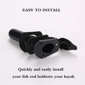 2 Pack Kayak Deck Flush Mount Fishing Rod Holders and Cap Cover for Boat, Canoe and Tackle Accessory Tool
