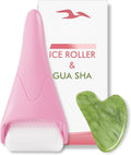 Gua Sha & Ice Roller for Face, Small Gifts, Facial Tools for Puffiness and Redness Reducing Skin Care Routine, Self Care Massage Gift for Women