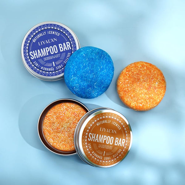 LIYALAN Shampoo Bar for Hair Solid Soap(2 Pack) Rosemary and Jasmine Shampoo Bar,Deep Cleansing Hair Shampoo for Fine Oily Hair Rosemary+Jasmine