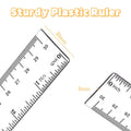 Plastic Ruler, 12 Inch Clear Plastic Ruler, Centimeter, Millimeter and Inches, Pack of 2 | Clear Plastic Ruler 12 Inch, Rulers with metric and