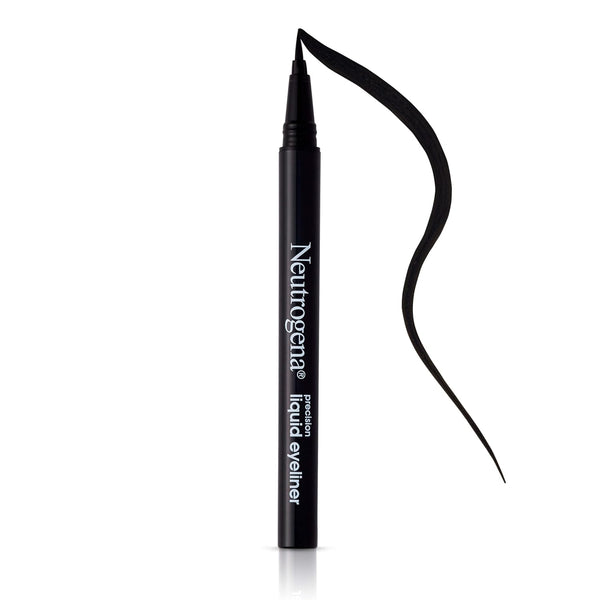 Neutrogena Precision Liquid Eyeliner with Honey & Coconut, Hypoallergenic, Smudge- & Water-Resistant Eyeliner Makeup for Precise Application, Jet
