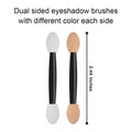 Cuttte 120PCS Disposable Dual Sides Eye Shadow Sponge Applicators with Container, 2.44' Length Eyeshadow Brushes Makeup Applicator Black