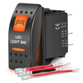 Nilight UTV LED Light Bar Rocker Switch on off 5 PIN SPST Lights Switches W/Orange Backlit 12V 24V Toggle Compatible for Polaris RZR Can-Am Atvs