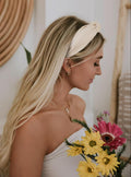 Knotted Headbands for Women Non Slip Fashion Knot Headband Fall Outfits Beige Brown Leopard Head Band