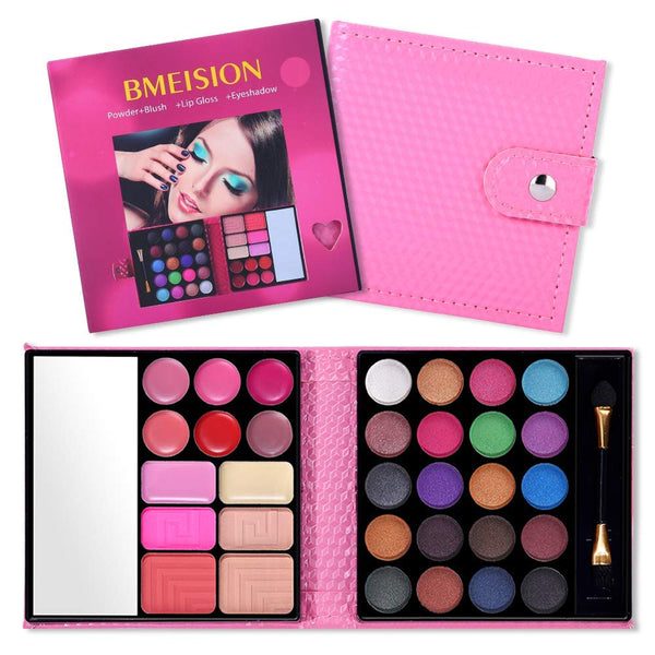 All in One Makeup Kit - 20 Eyeshadow, 6 Lip Glosses, 3 Blushers, 2 Powder, 1 Concealer, 1 Mirror, 1 Brush, Make Up Gift Set for Teen Girls,