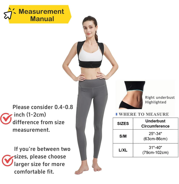 Posture Corrector for Women, 3Rd Gen. Adjustable Back Support with Shoulder Brace, Back Straightener and Pain Relief for Men, Black (Small/Medium)