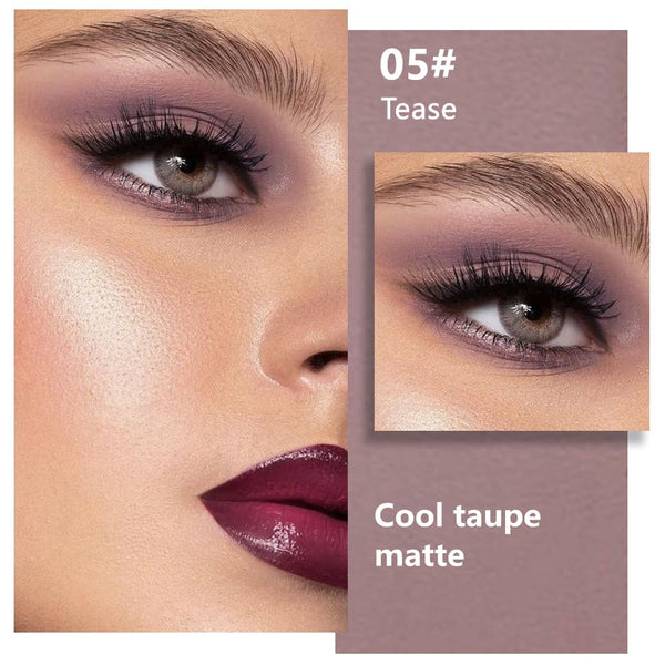 Evpct Mauve Taupe Matte Single Eye Shadow Palette Makeup for Older Women, Plum Lavender Purple Natural Cream Eyeshadow Palette for Green Eyes,
