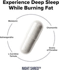 Night Shred Fat Burner and Natural Sleep Support | Ashwaganda, 5-HTP, CLA, Melatonin | Appetite Suppressant | Weight Loss Support Nighttime Fat
