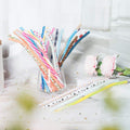 50 Pack Bent Reusable Straws, BPA-Free, 9" Colorful Hard Plastic Stripe Drinking Straw for Mason Jar Tumbler, Family or Party Use With Cleaning