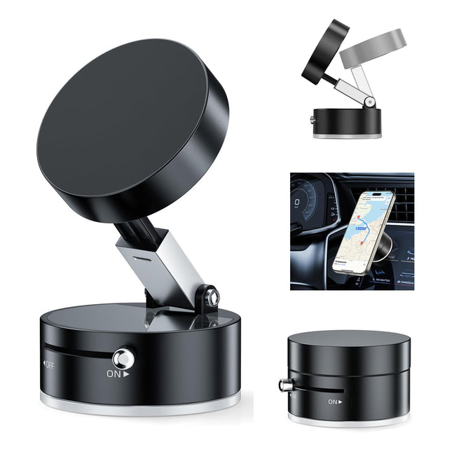 Vacuum Suction Magnetic Car Phone Holder Mount Fit All Phones,Adjustable Phone Holders for Your Car,Mechanical Lock No N