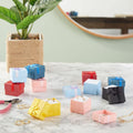 Juvale Ring Boxes Bulk Set - 24-Pack Multi-Color Square Cardboard, 1.6 x 1.2 x 1.6 In - Mini Gift Box with Lid & Bow for Rings & Jewelry 24 Count