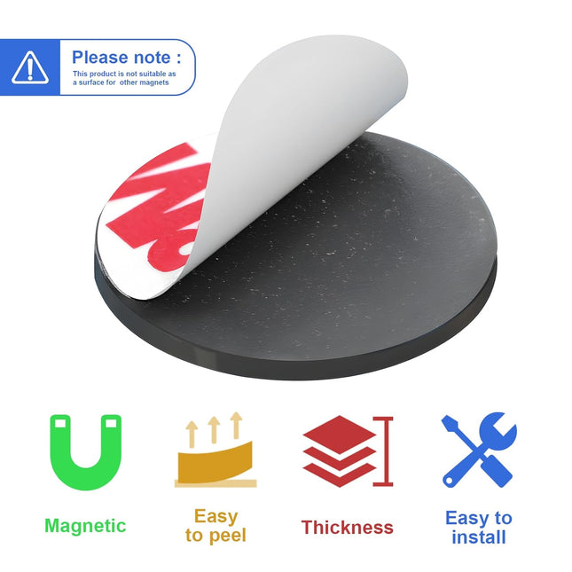Round Magnets with Adhesive Backing, 240 Pieces Adhesive Circle Magnetic Tape (Diameter 0.8’’ x 0.08”) Anisotropy Magnet
