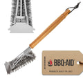 BBQ-AID All Angles BBQ Grill Brush for Outdoor Grill Ã¢ÂÂ Cleans All Angles, Large Wooden Handle, and Stainless Steel Bristles - BBQ Brush for Grill