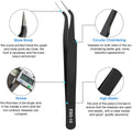 UUBAAR 10 PCS Precision Tweezers Set, Stainless Steel ESD Anti-Static Tweezers Kit for Electronics Soldering, Jewelry-Making, Laboratory & Crafts
